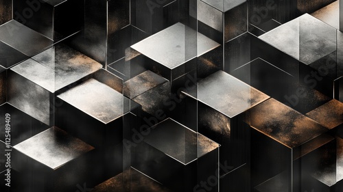 Dark abstract geometric pat...