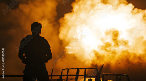 A U.S. Navy destroyer firing a Tomahawk missile during a live-fire exercise.