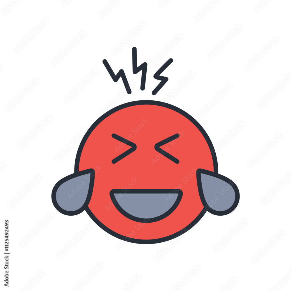 Laughing icon. vector.Editable stroke.linear style sign for use web design,logo.Symbol illustration. Laughing icon. vector.Editable stroke.linear style sign for use web design,logo.Symbol illustration.