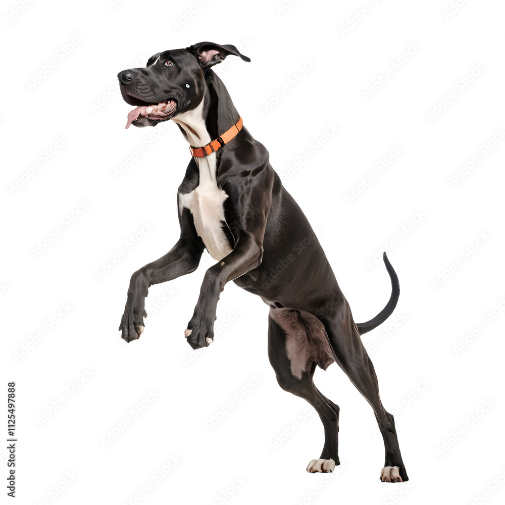 Great Dane in mid leap isolated on transparent background Great Dane in mid leap isolated on transparent background