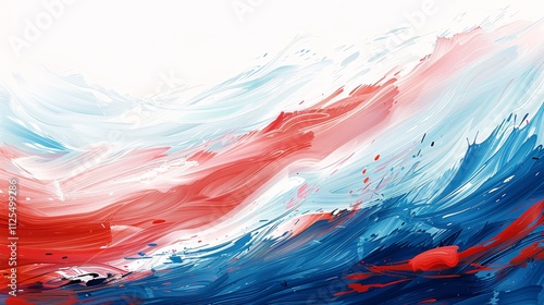 Abstract brushstroke pattern featuring french flag colors on white background for creative projects