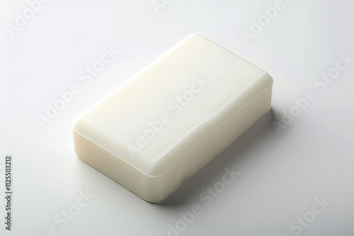 White soap bar isolated on white background. Antibacterial soap brick.