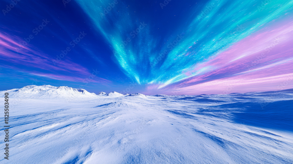 Majestic arctic landscape with vibrant aurora borealis display at night Majestic arctic landscape with vibrant aurora borealis display at night