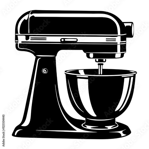 Classic Stand Mixer Silhouette Vector 