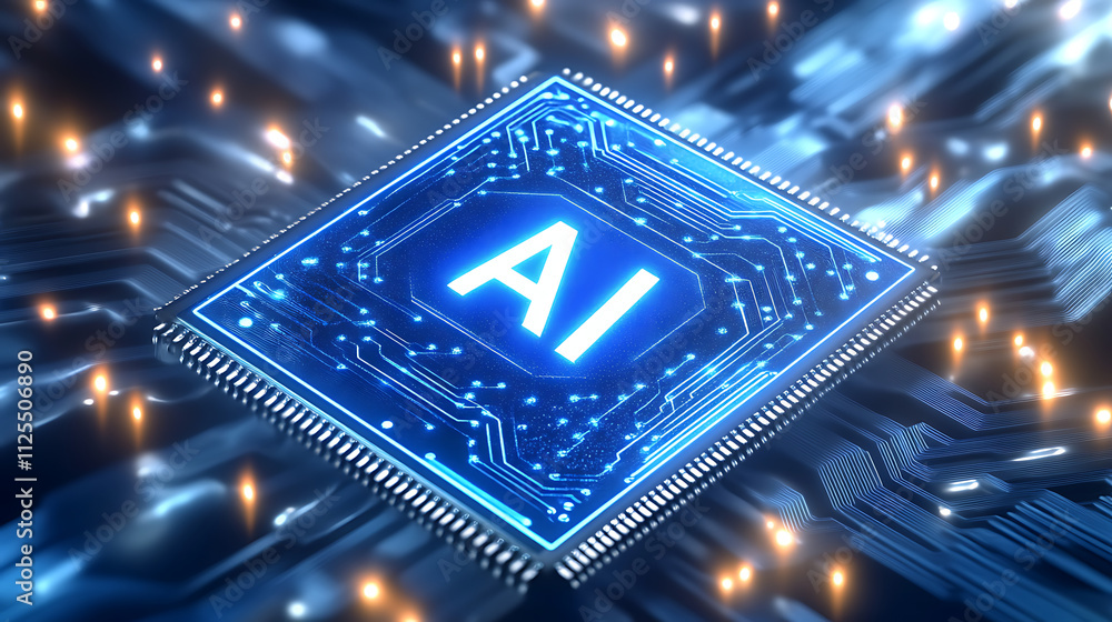High-Tech Artificial Intelligence Circuit Board Concept High-Tech Artificial Intelligence Circuit Board Concept
