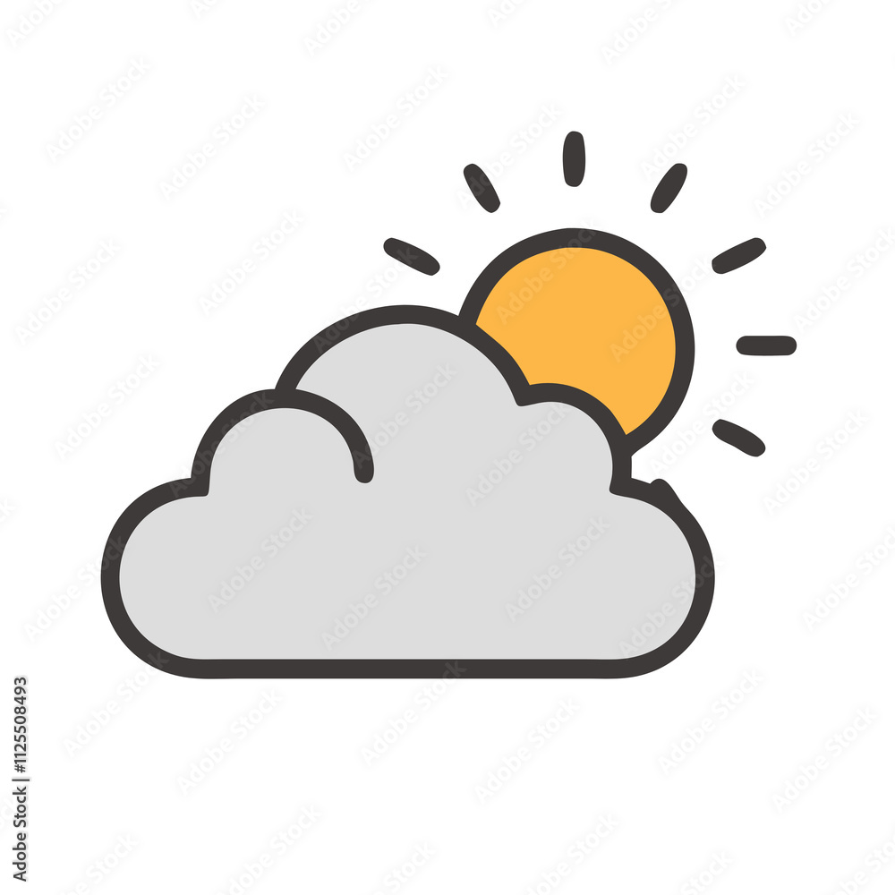 sun and cloud weather icon sun and cloud weather icon