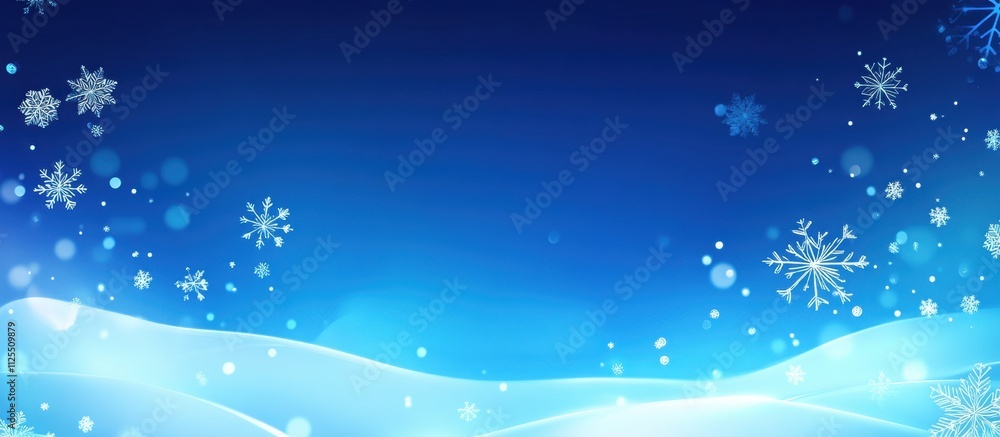 Festive background with snowflakes and bokeh lights on a blue background Winter theme for Christmas, New Year, or other festive events copy space area Snowy winter landscape Generative AI Festive background with snowflakes and bokeh lights on a blue background Winter theme for Christmas, New Year, or other festive events copy space area Snowy winter landscape Generative AI