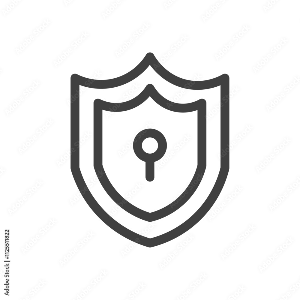 Antivirus system protection icon Vector logo outline Antivirus system protection icon Vector logo outline