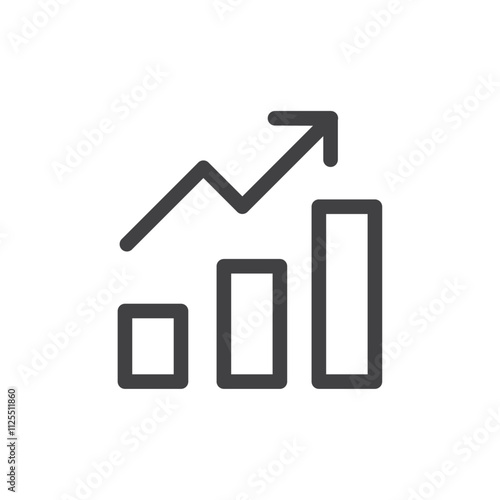 Arrow chart moving upwards icon Vector logo outline