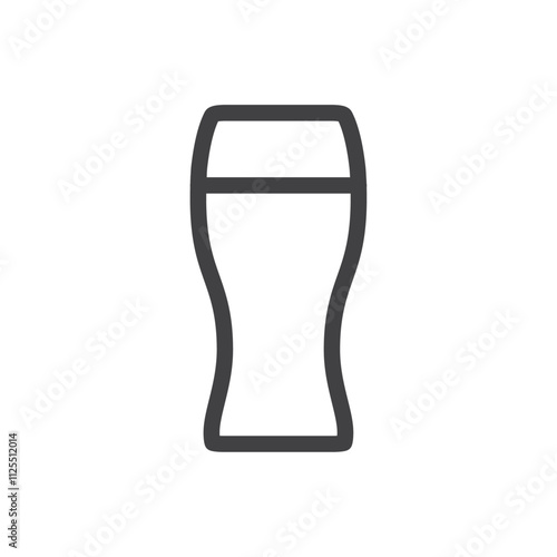 Beer pint glass icon Vector logo outline