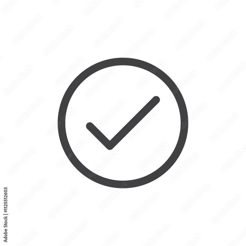 Confirmation mark icon Vector logo outline Confirmation mark icon Vector logo outline