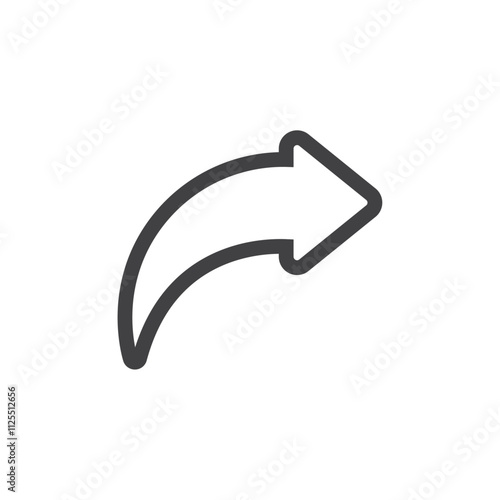 Curved Arrow icon Vector logo outline