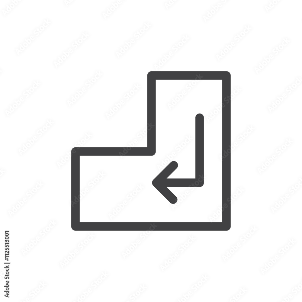 Enter key icon Vector logo outline Enter key icon Vector logo outline