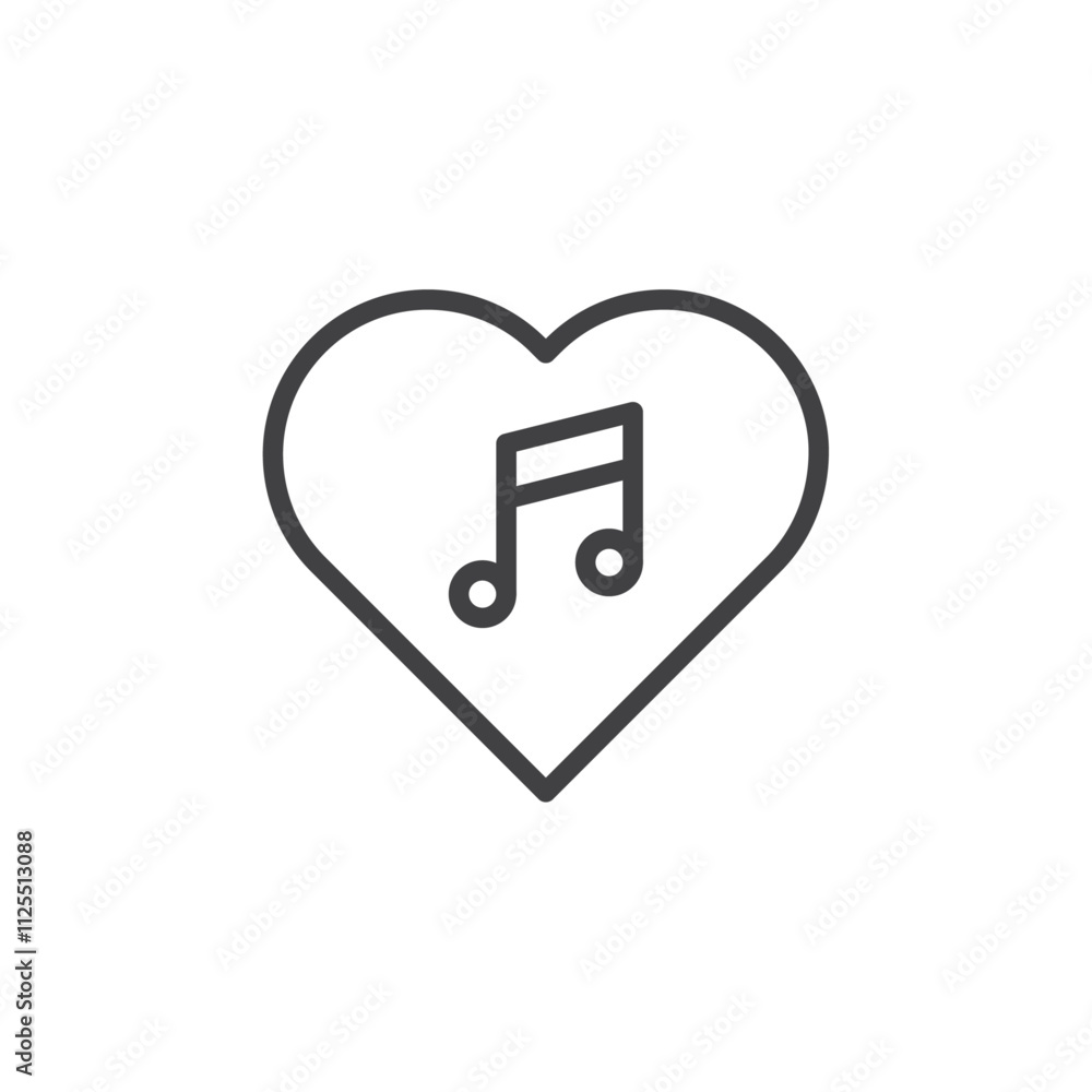 Favorite music icon Vector logo outline Favorite music icon Vector logo outline