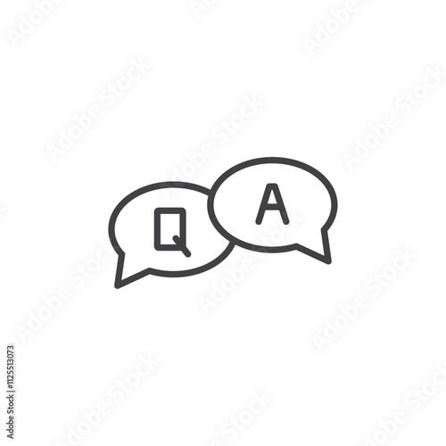 FAQ icon Vector logo outline