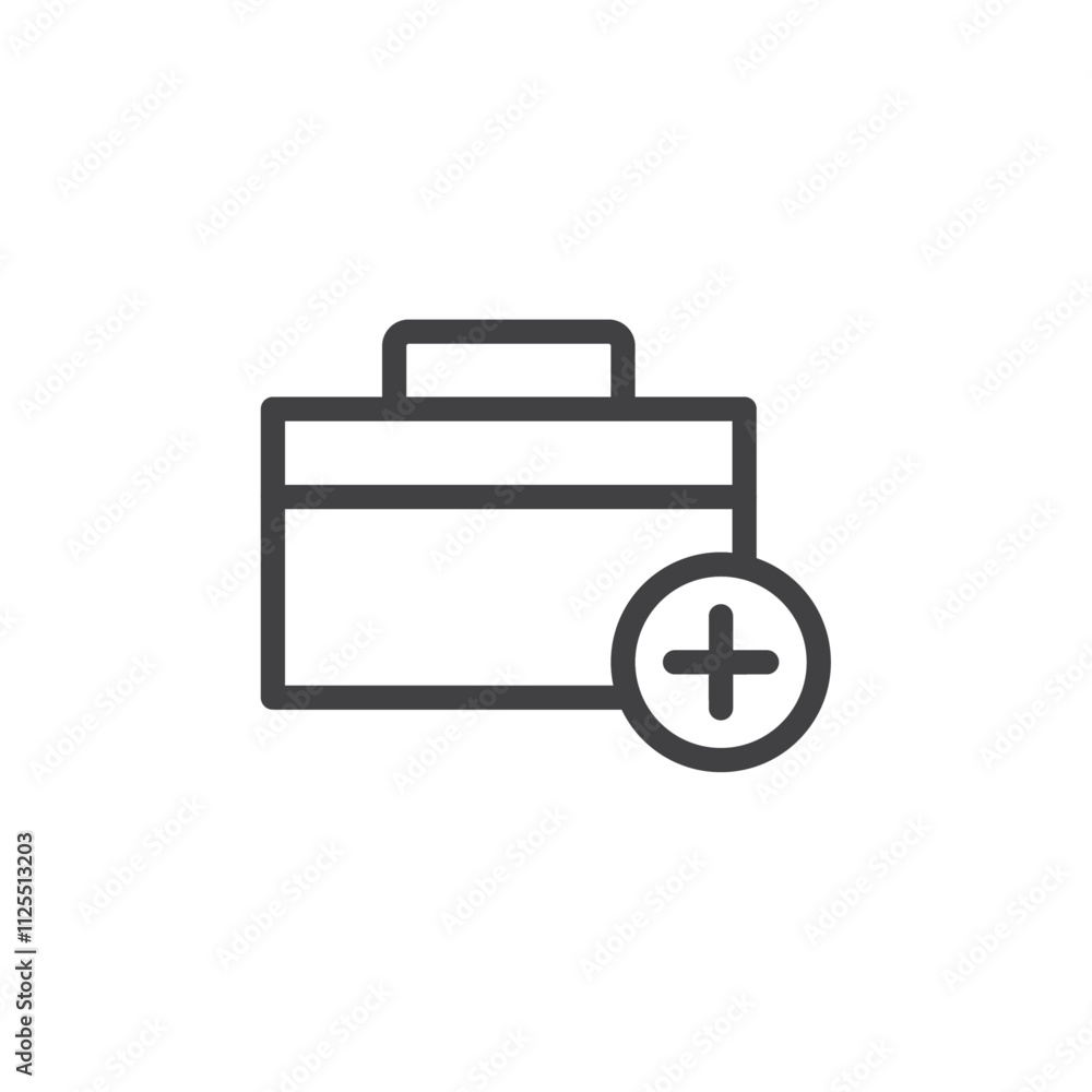 First aid kit icon Vector logo outline First aid kit icon Vector logo outline