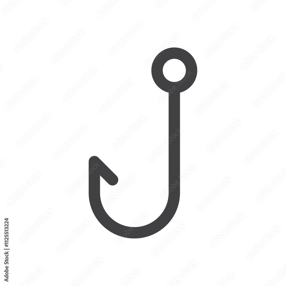 Fishing hook icon Vector logo outline Fishing hook icon Vector logo outline
