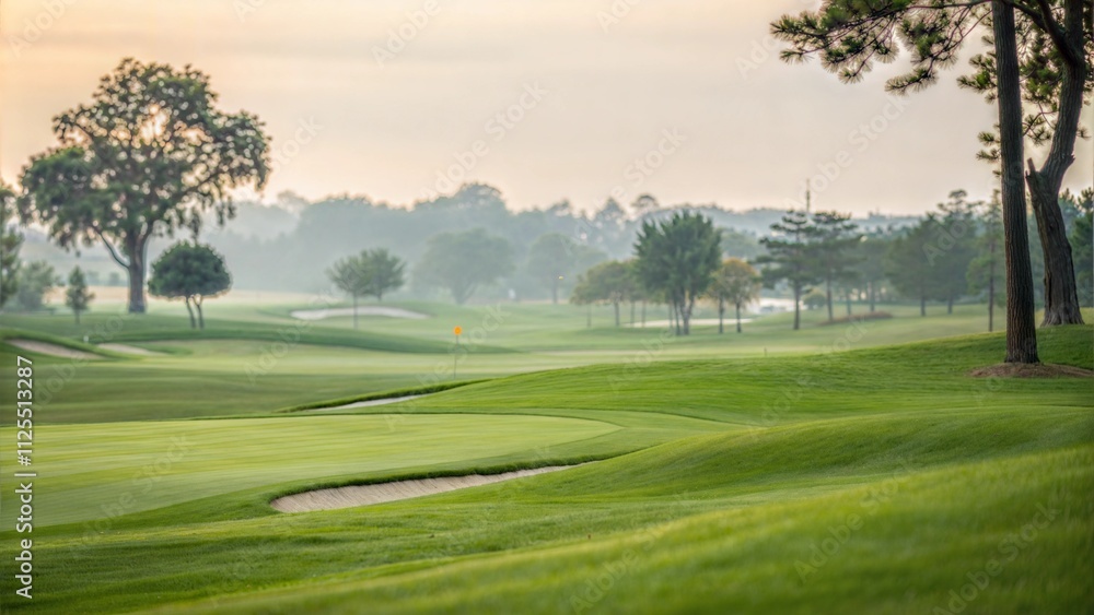 blurred view golf course green grass, putt stroke cup blurred view golf course green grass, putt stroke cup