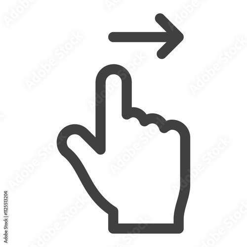 Finger swipe right icon Vector logo outline