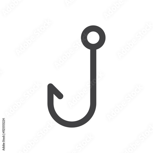 Fishing hook icon Vector logo outline