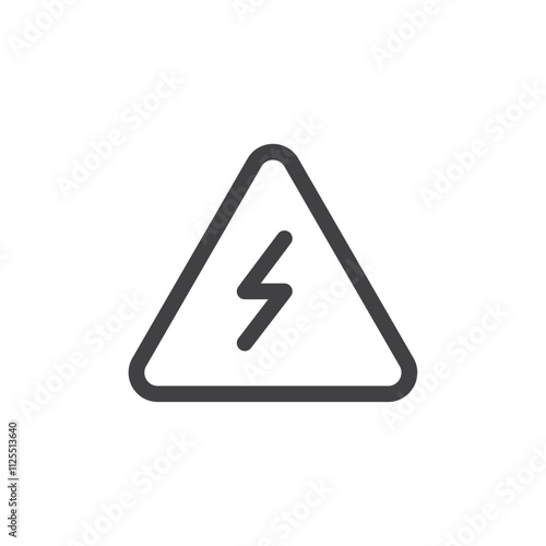 High voltage sign icon Vector logo outline