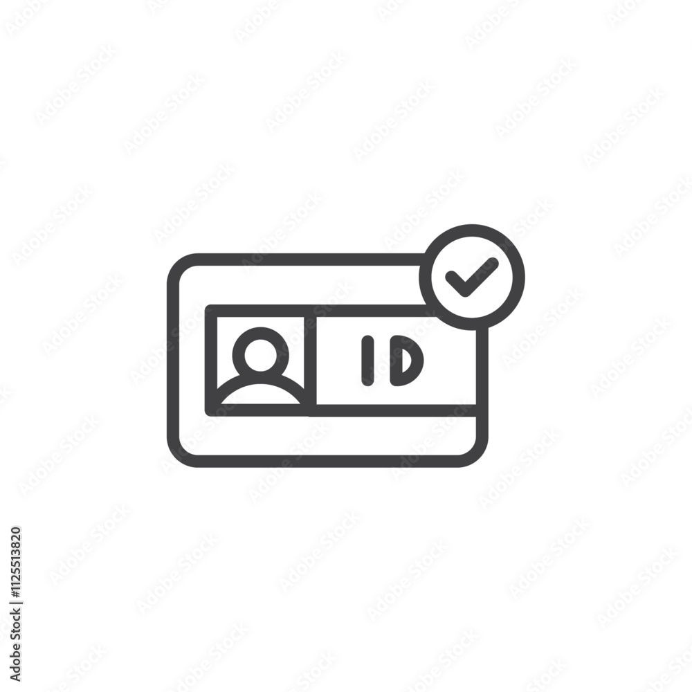 ID badge icon Vector logo outline ID badge icon Vector logo outline