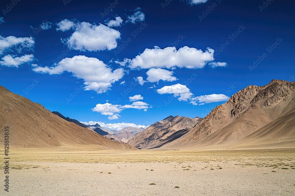 A horse stands alone in the desert landscape A horse stands alone in the desert landscape