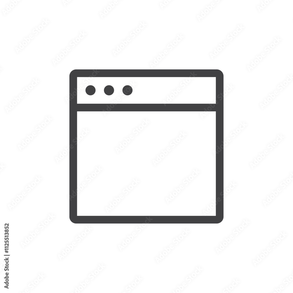 Internet Browser Window icon Vector logo outline Internet Browser Window icon Vector logo outline