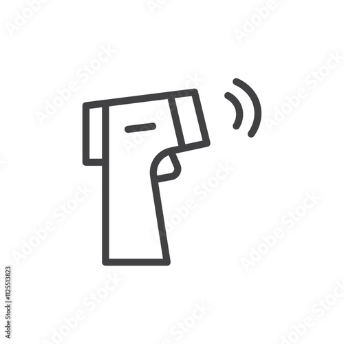 Infrared thermometer icon Vector logo outline