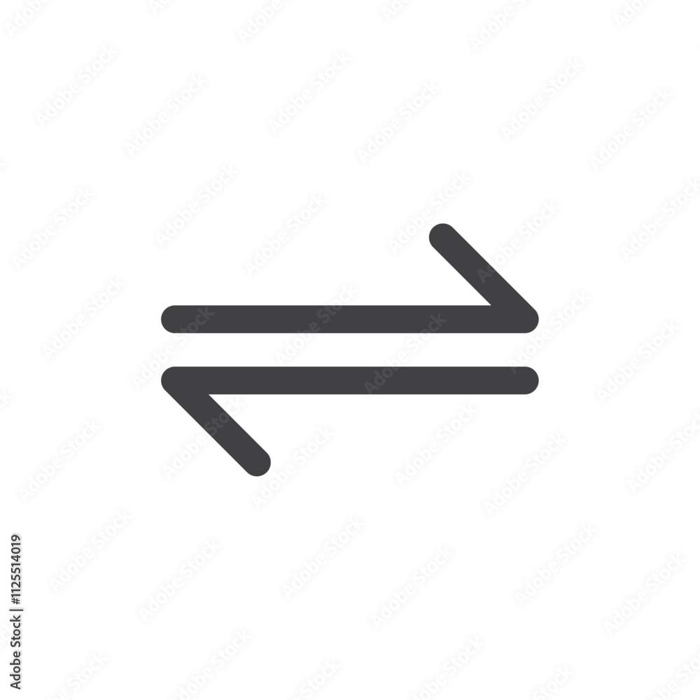 Left and right arrows icon Vector logo outline Left and right arrows icon Vector logo outline