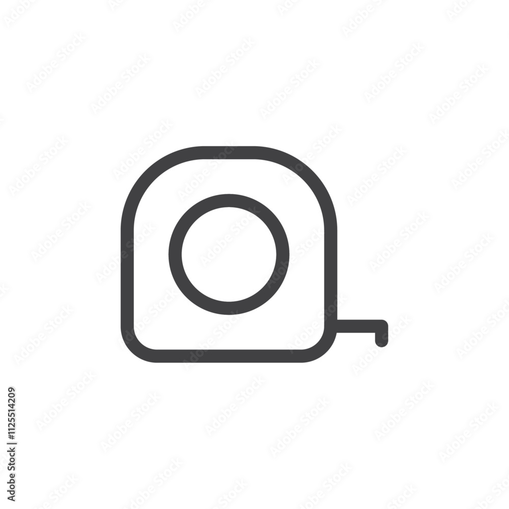 Measuring tape tool icon Vector logo outline Measuring tape tool icon Vector logo outline