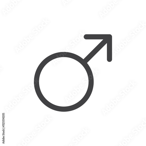 Male gender icon Vector logo outline