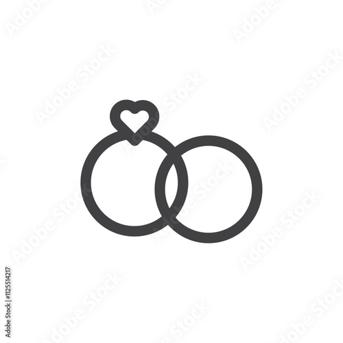 Marital status icon Vector logo outline