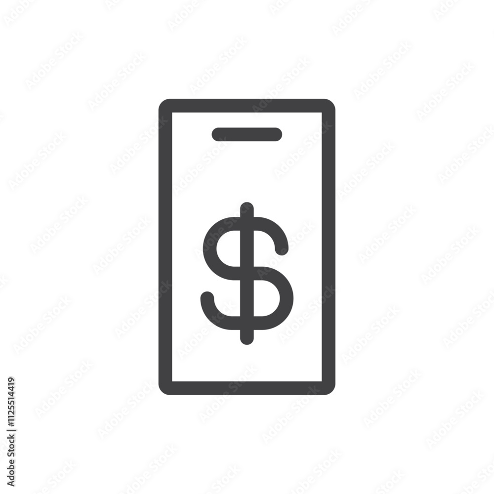 mobile banking icon Vector logo outline mobile banking icon Vector logo outline