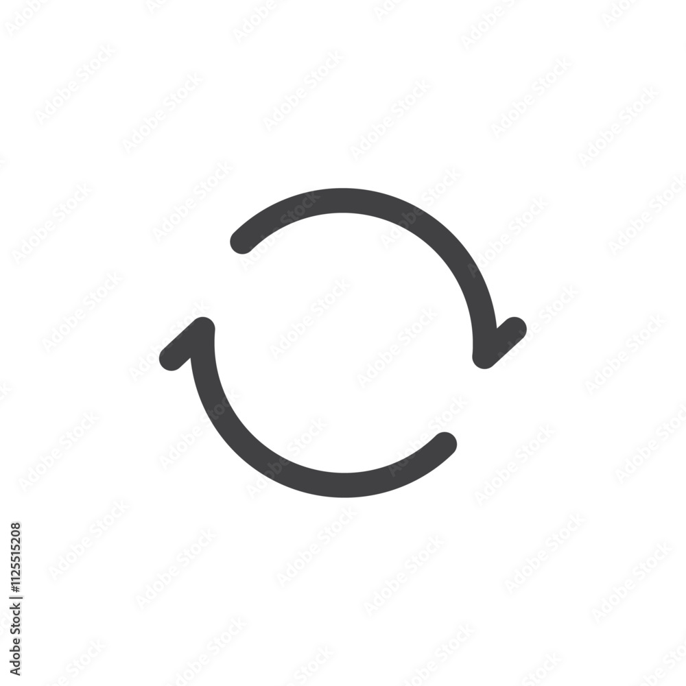 Refresh arrows icon Vector logo outline Refresh arrows icon Vector logo outline