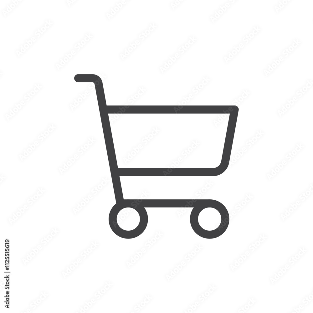 Shopping cart icon Vector logo outline Shopping cart icon Vector logo outline