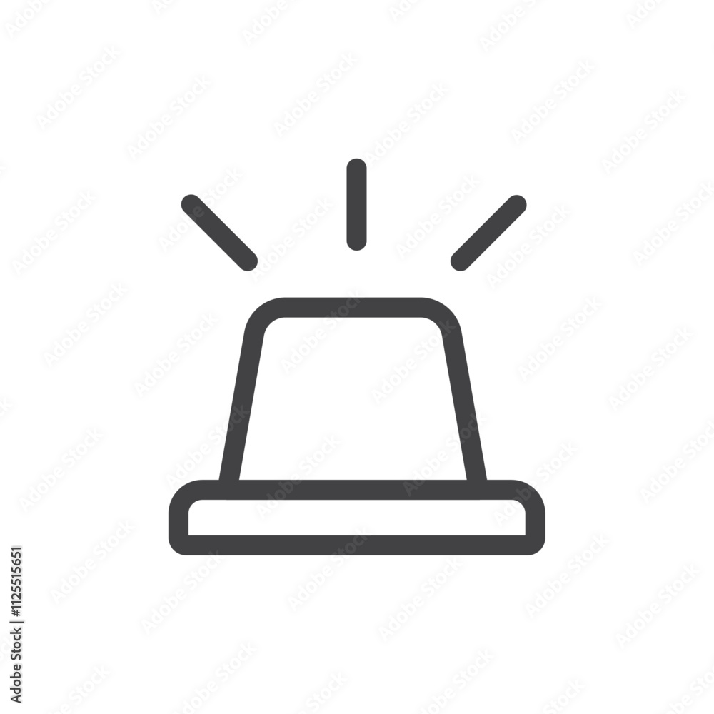 Siren light icon Vector logo outline Siren light icon Vector logo outline