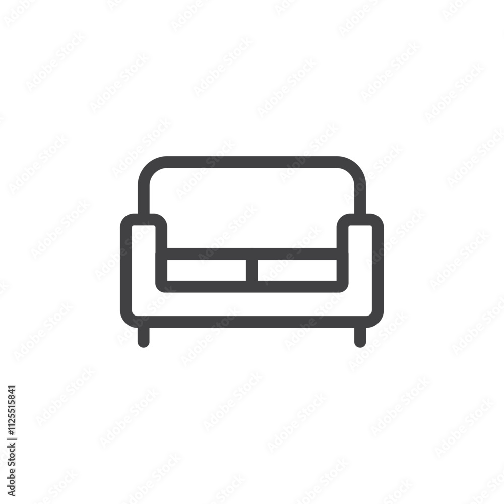 Sofa furniture icon Vector logo outline Sofa furniture icon Vector logo outline