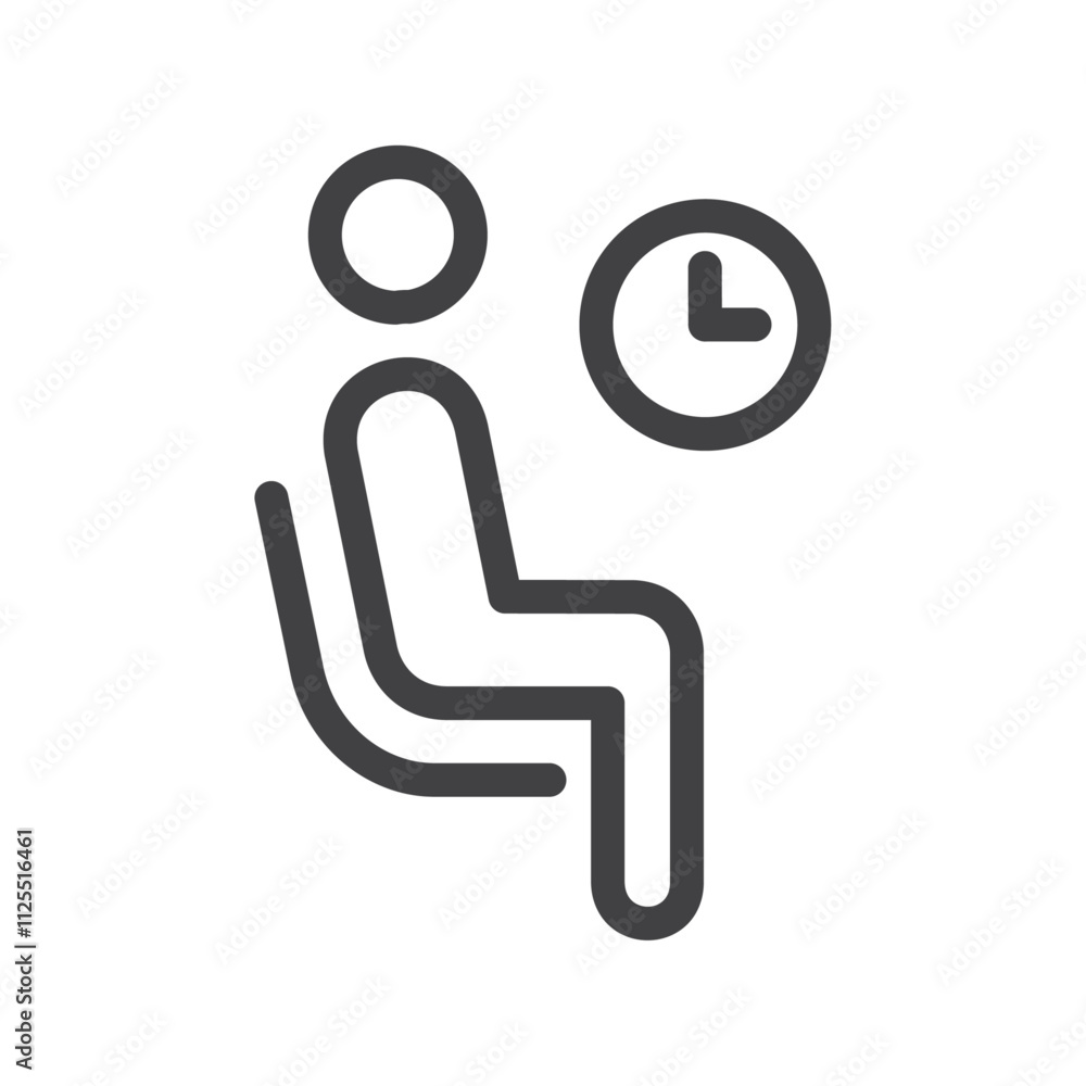 Waiting room icon Vector logo outline Waiting room icon Vector logo outline