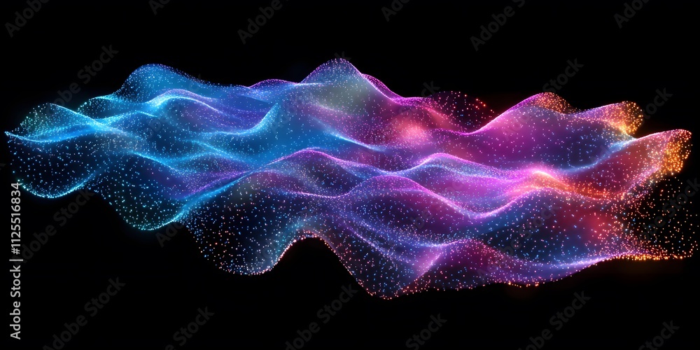 Fototapeta premium Abstract neon curve flowing with vivid colors and dynamic motion, featuring smooth lines and a futuristic digital aesthetic