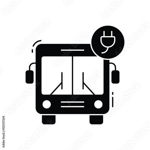 Electric bus vector icon