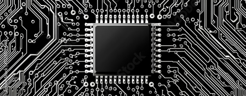 Microchips. Abstract background for science and technology. Space for text.