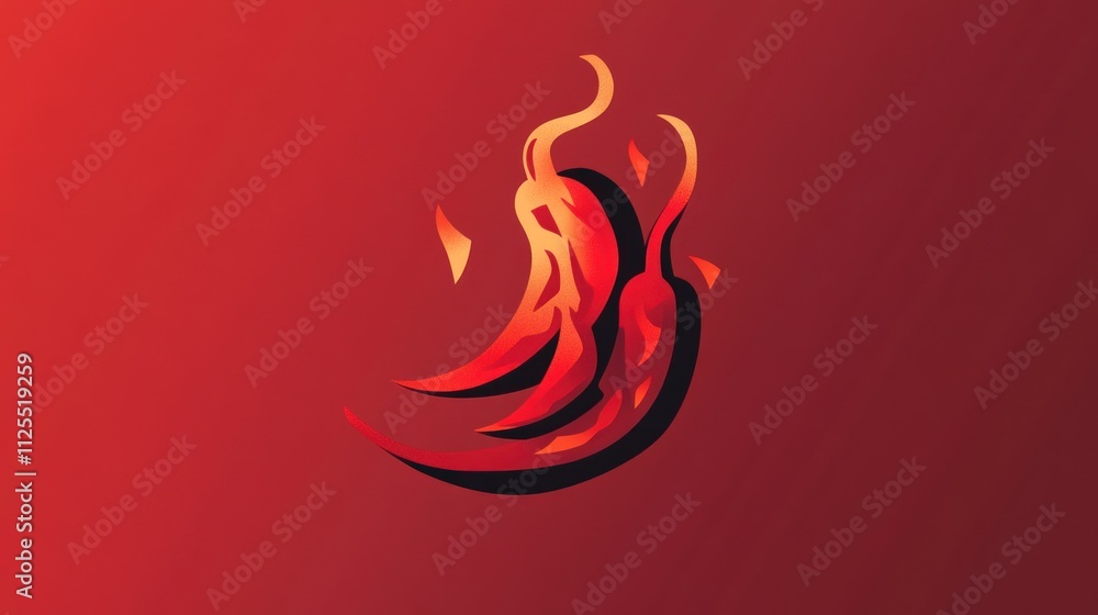 Fiery Chili Peppers: A Spicy Abstract Design Fiery Chili Peppers: A Spicy Abstract Design