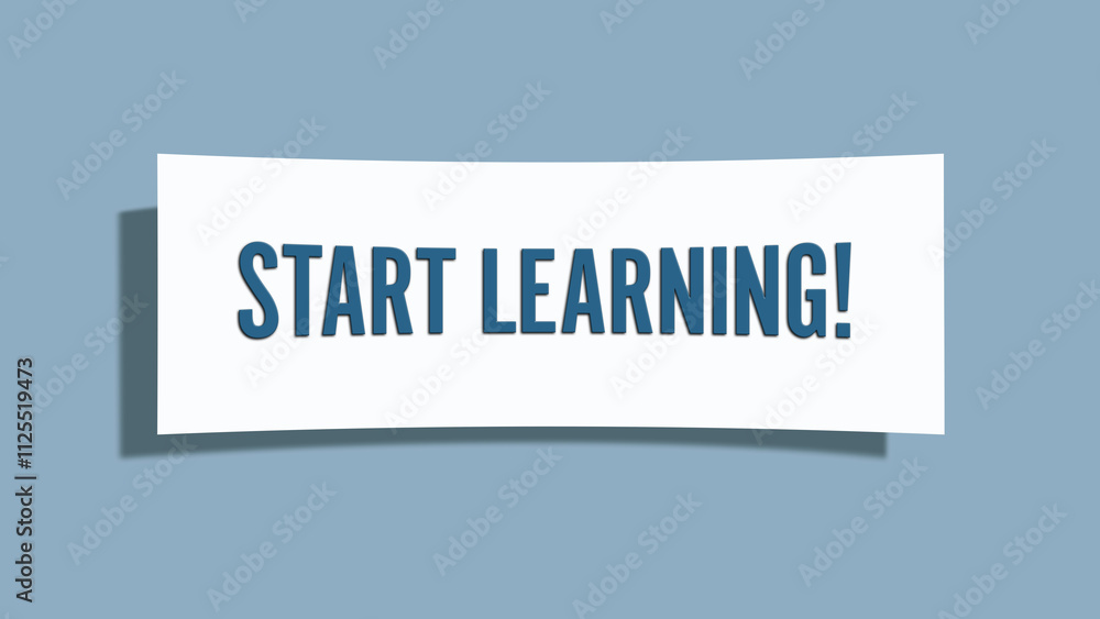 Start Learning. A card isolated on blue background. Start Learning. A card isolated on blue background.