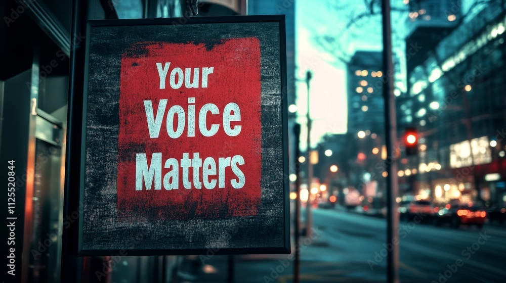 Obraz premium Inspiring Urban Sign: Your Voice Matters