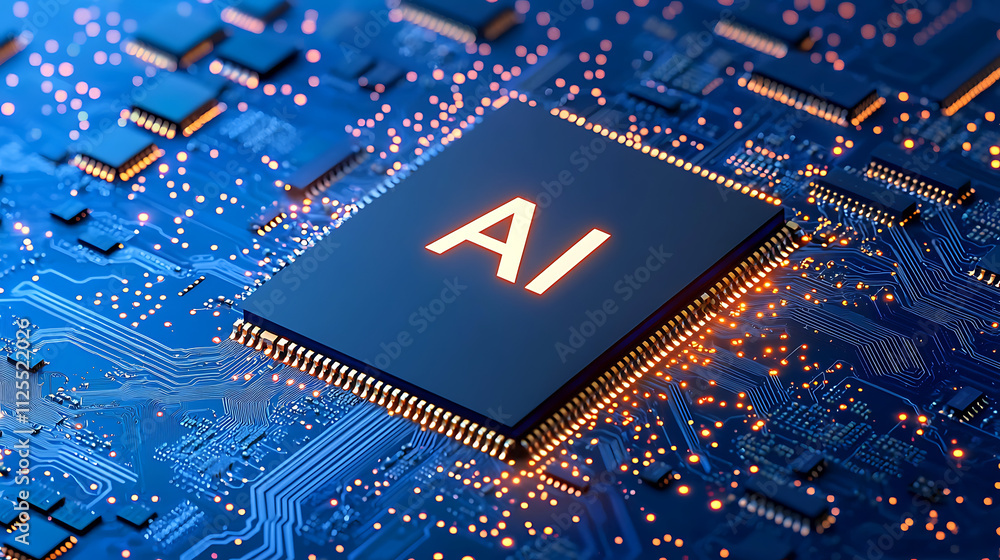 Artificial Intelligence Chip in High-Tech Environment Artificial Intelligence Chip in High-Tech Environment