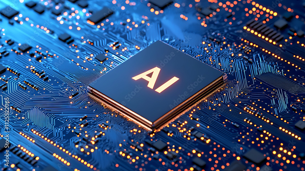 Artificial Intelligence Chip in High-Tech Environment Artificial Intelligence Chip in High-Tech Environment