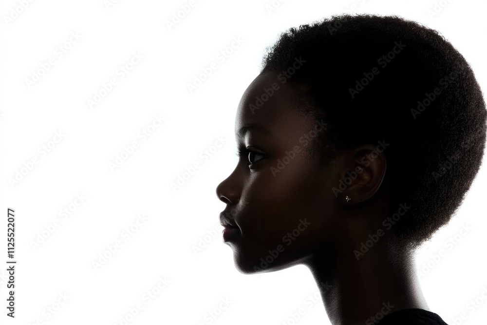 A silhouette of a woman with short hair, ideal for use in design projects or illustrations A silhouette of a woman with short hair, ideal for use in design projects or illustrations