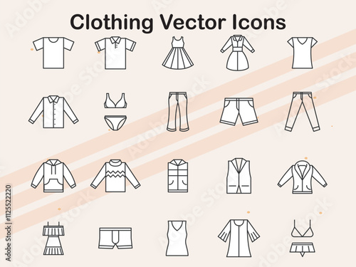 Icons representing clothing and fashion items