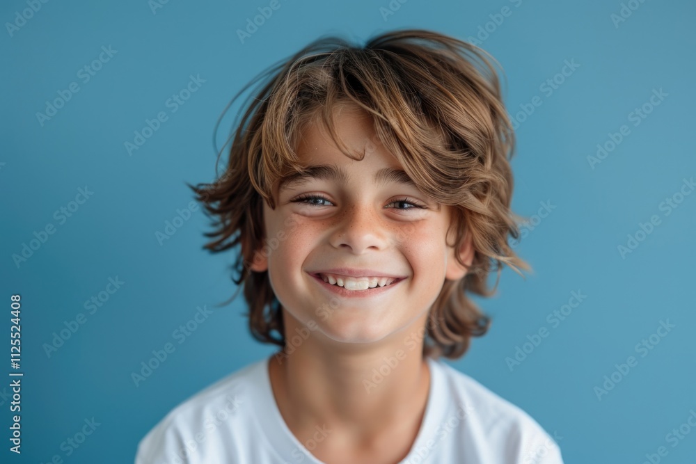A young boy holding a toothbrush and smiling with it in his mouth A young boy holding a toothbrush and smiling with it in his mouth